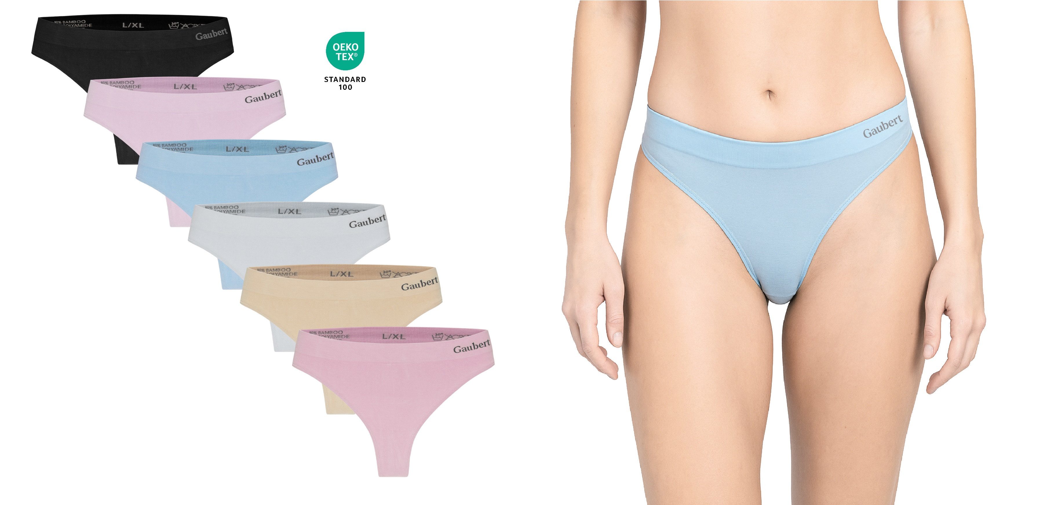 Rungassi Tangaslip 6er Set String SlipTanga Tangaslip Damen Unterwäsche 3104 Größe: (Set bestehend aus 6 String-Tangas)
