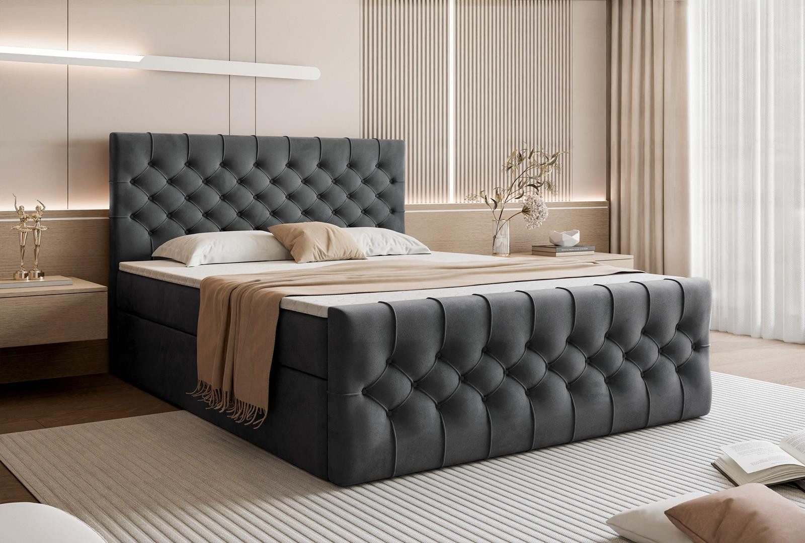 Compleo Boxspringbett MIAMI, H3 Matratze Bonellfederung, günstig online kaufen
