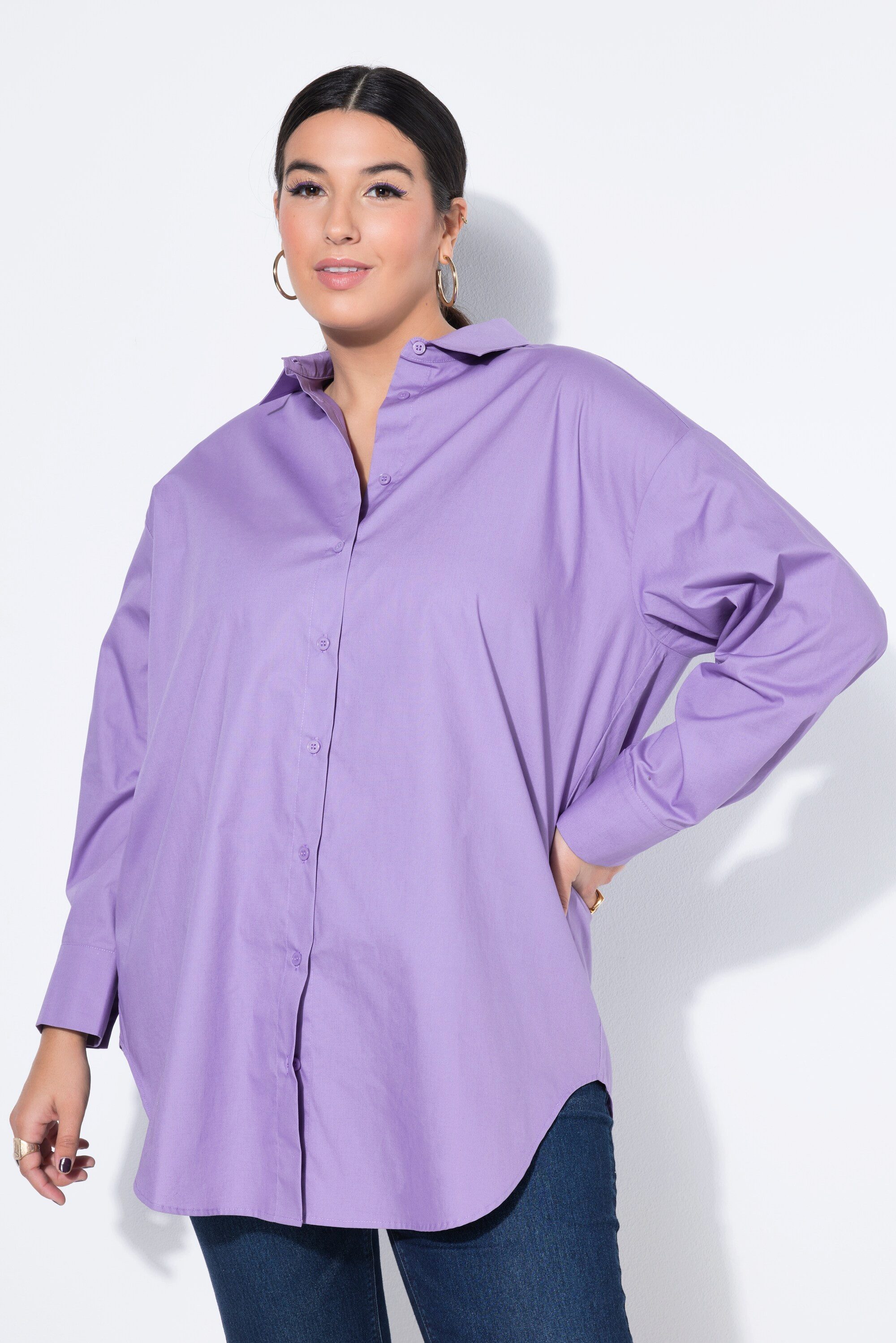 Studio Untold Hemdbluse Bluse oversized Rücken-Knopfleiste Langarm
