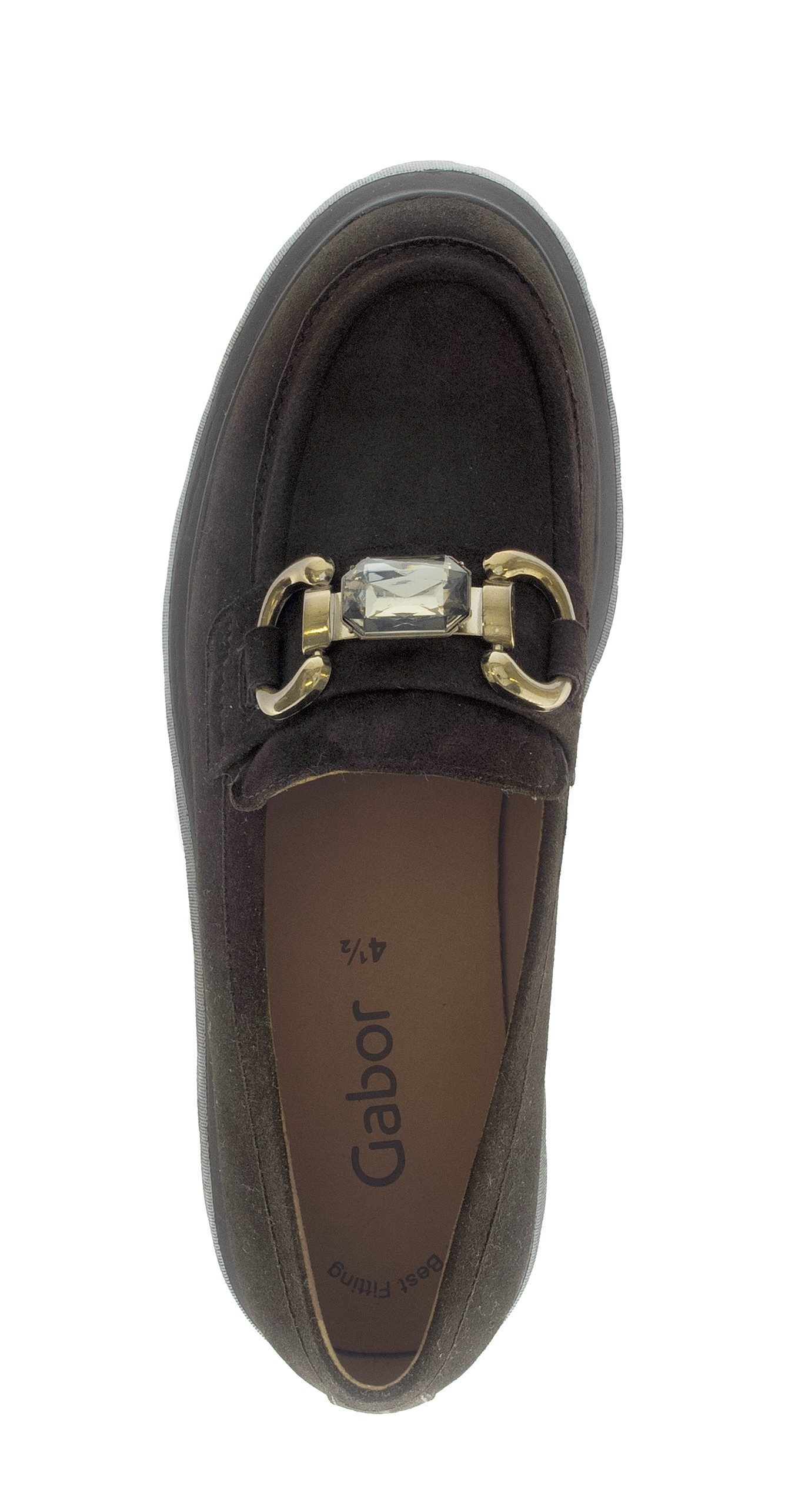 Gabor Loafer, Plateau, Slipper, Businessschuh mit Zierschnalle und Schmuckstein