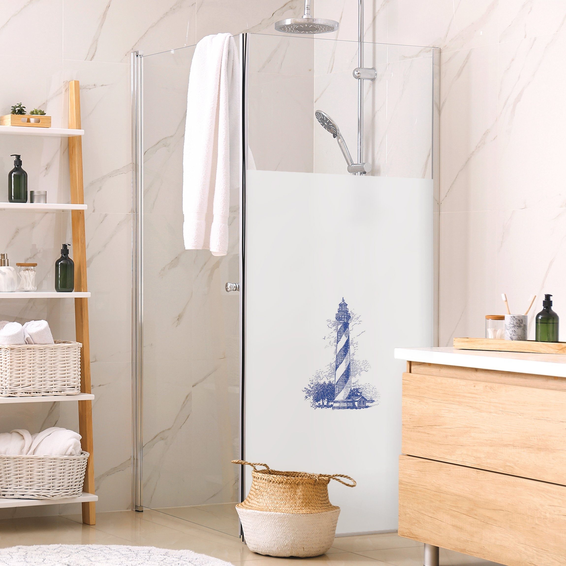 Bilderdepot24 Sichtschutzfolie Dusche blickdicht statisch haftend einfarbig, Statisch haftend, blickdicht, wasserfest, wiederverwendbar, ablösbar