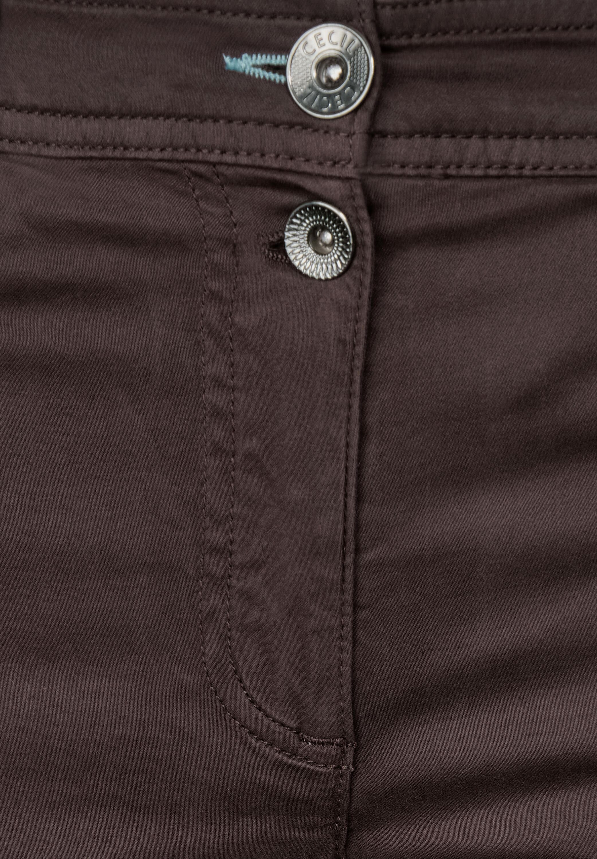 brown 5-Pocket-Style coffee dark Cecil Stoffhose