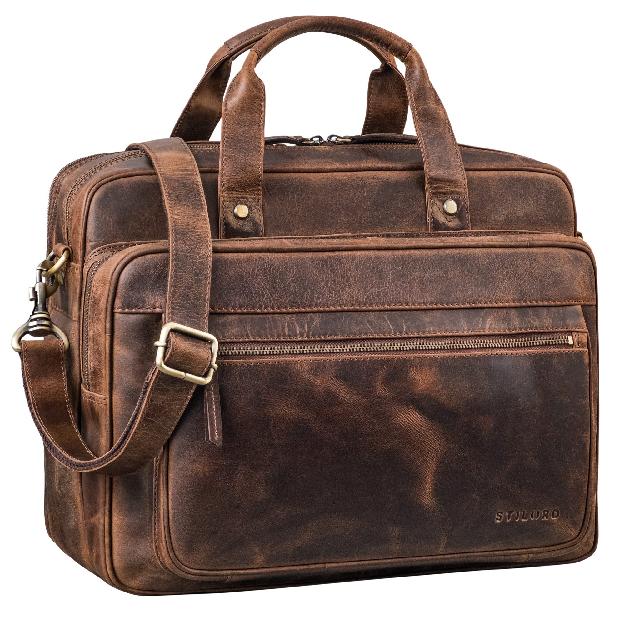 Aktentasche "Walt" Vintage Aktentasche Leder Herren Damen