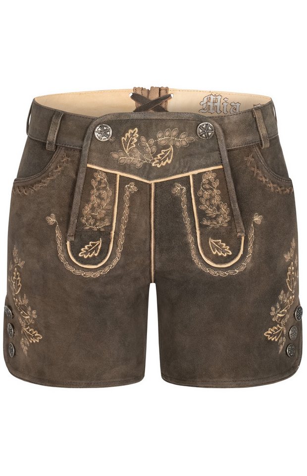Nübler Trachtenlederhose Lederhose Hotpant Meera in Mocca von Nübler