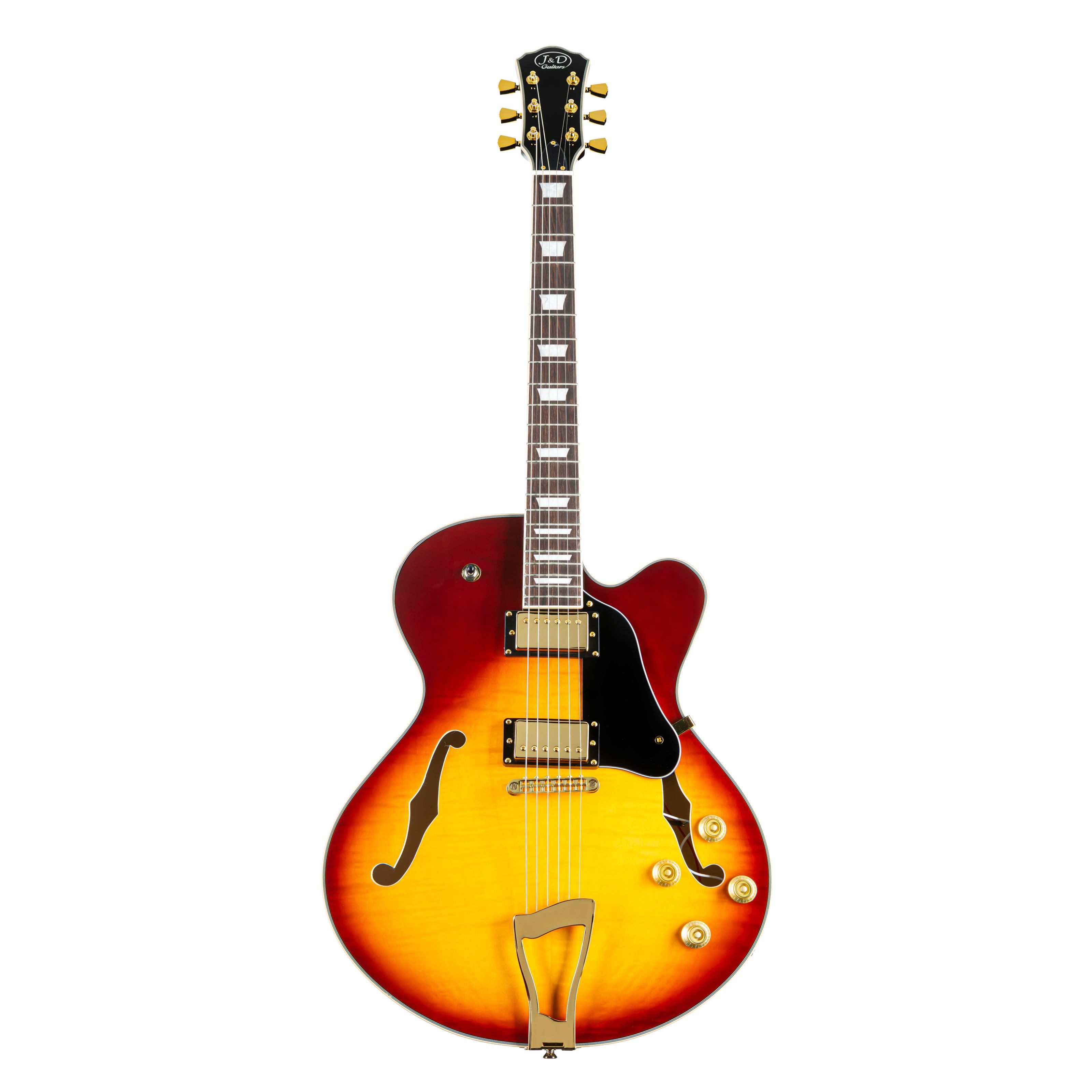 J & D Halbakustik-Gitarre, Halb-Akustik Gitarren, Hollow-Body Modelle, SA-1 II Tobacco Sunburst - Halbakustik Gitarre