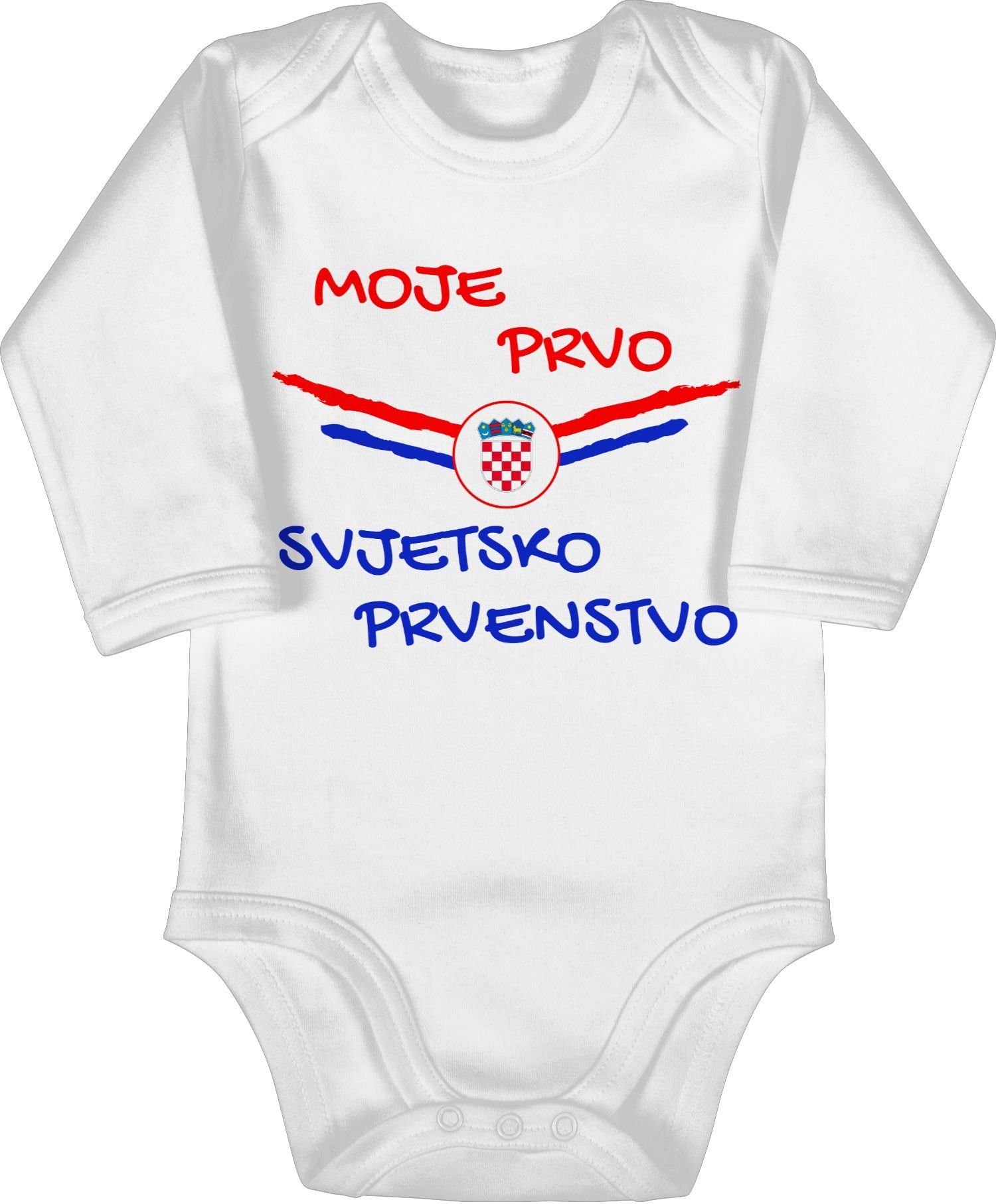 Baby EM Shirtracer Shirtbody erste Kroatien Meine WM Fussball 2024 kroatisch