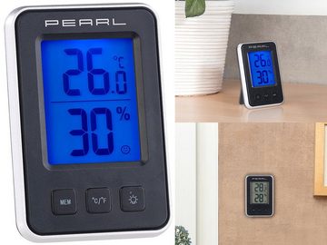 PEARL Raumthermometer Digitales MIN MAX Thermometer Hygrometer Luftfeuchte Messgerät blau