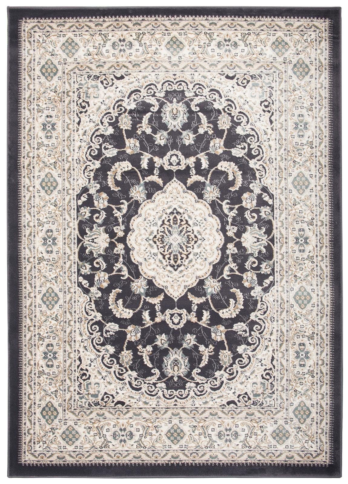 Orientteppich Oriente Teppich Fußbodenheizung, Pflegeleicht, 250 cm, 350 für Wohnzimmerteppich x Schwarz, Teppich Geeignet Beige Mazovia, - Orient Traditioneller