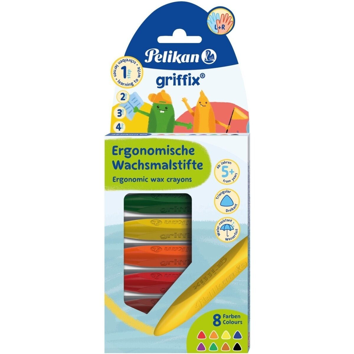 Pelikan Maltuch Wachsmalstift Dreikant Wachskreide VE=8 Farben