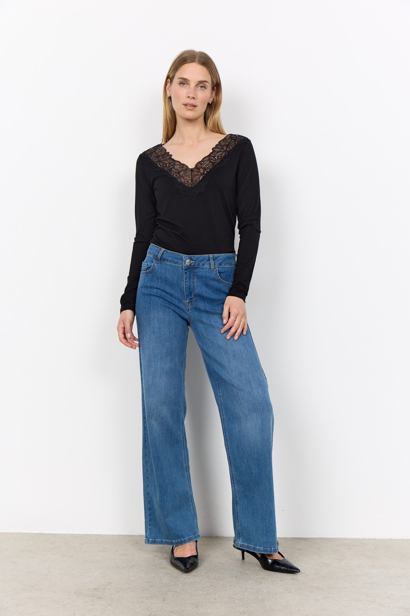 soyaconcept Langarmshirt SC-MARICA 301 Viskosemischung, Spitze