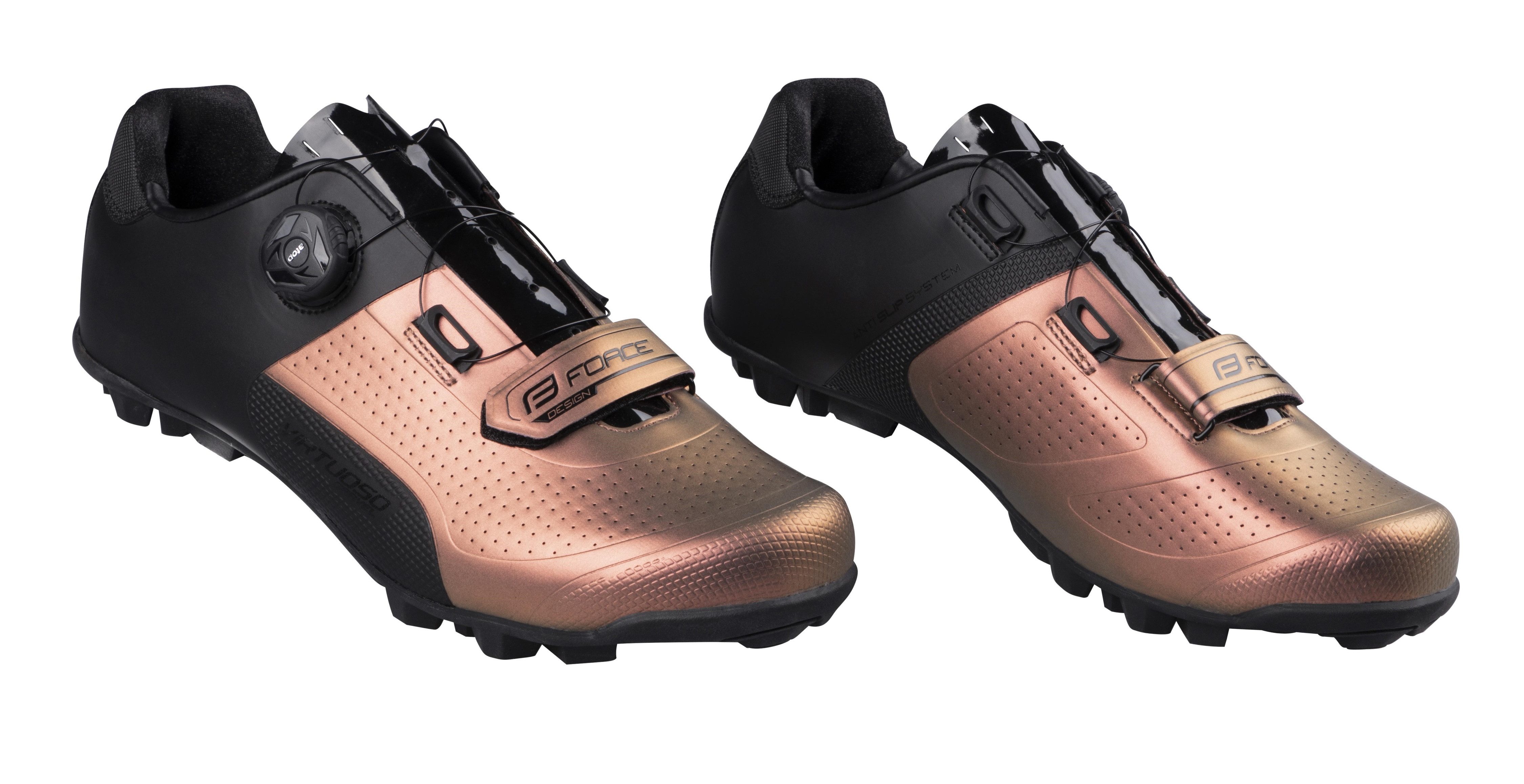 FORCE MTB Schuhe FORCE VIRTUOSO GRAVEL schwarz-Bronze %%% Fahrradschuh günstig online kaufen