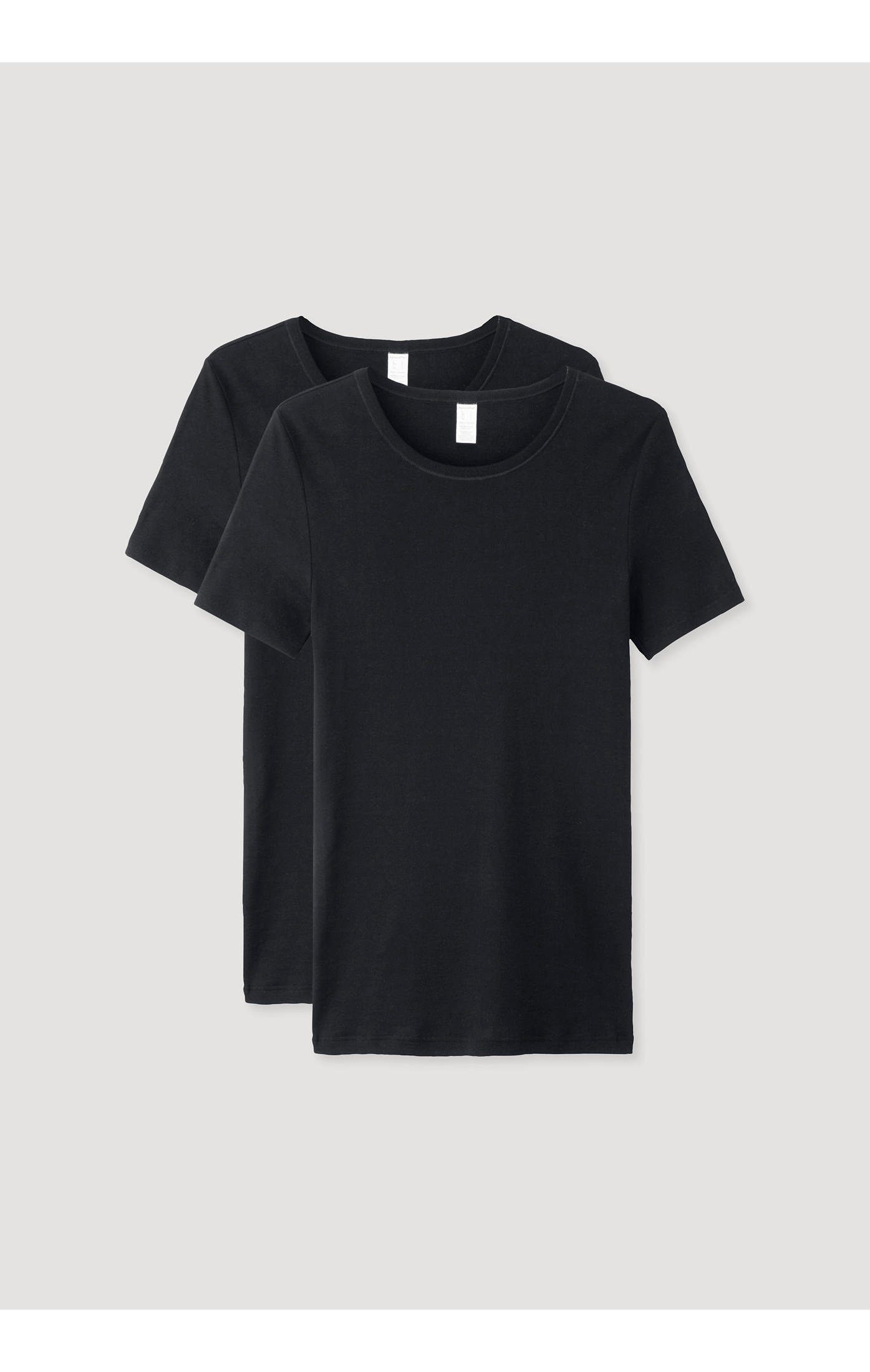 schwarz Bio-Baumwolle, reiner Hessnatur 2er-Pack Unterhemd aus