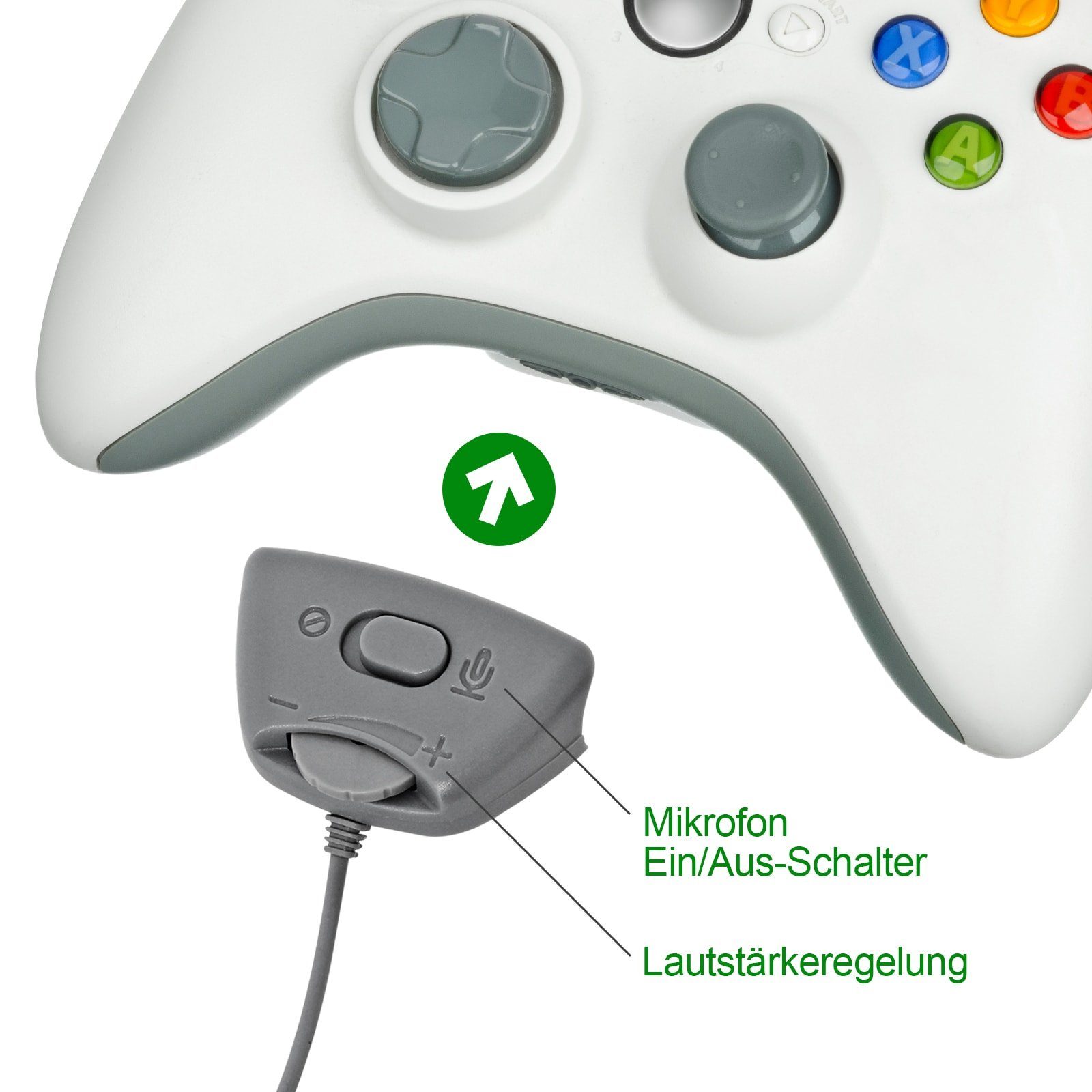 360 Xbox EAXUS mit Kopfhörer Mikrofon und für Lautstärkenregler Gaming-Headset verstellbar, Stumm-Schalter) (10-fach