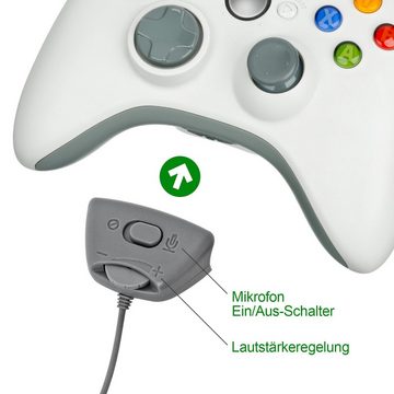 EAXUS Kopfhörer mit Mikrofon für Xbox 360 Gaming-Headset (10-fach verstellbar, Lautstärkenregler und Stumm-Schalter)