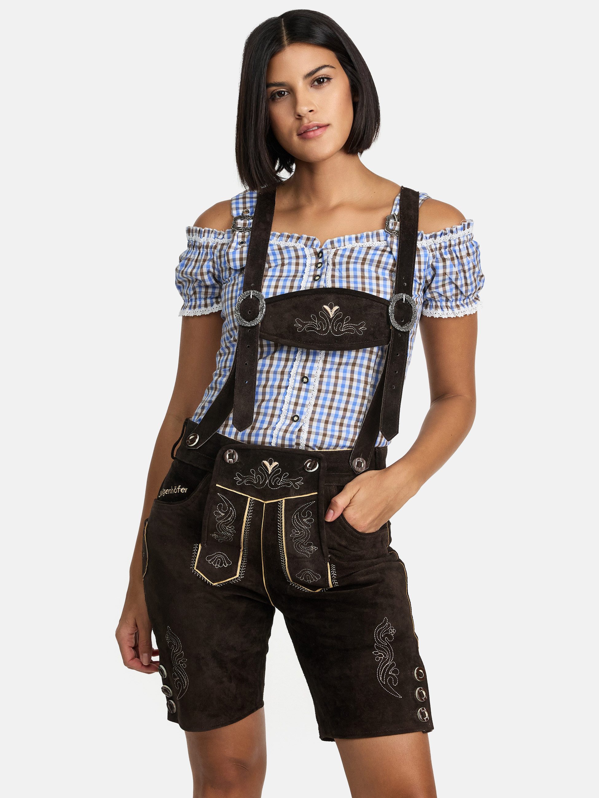 Steigenhöfer Manufaktur Trachtenlederhose Damenlederhose Shorts bequeme günstig online kaufen