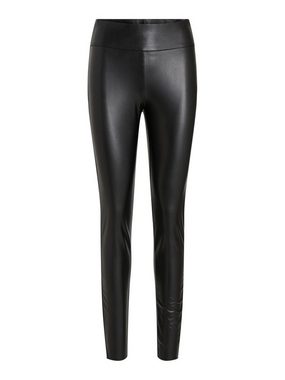 Vila Lederimitathose PU Kunstleder Leggings High Waist Stretch Hose Beschichtet VIBARB 4607 in Schwarz