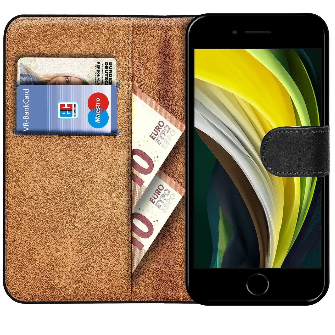 CoolGadget Handyhülle Book Case Handy Tasche für iPhone SE 2020 2022, iPhone 7/8 4,7 Zoll, Hülle Klapphülle Cover für iPhone SE 2020/2022, iPhone 7/8 Schutzhülle