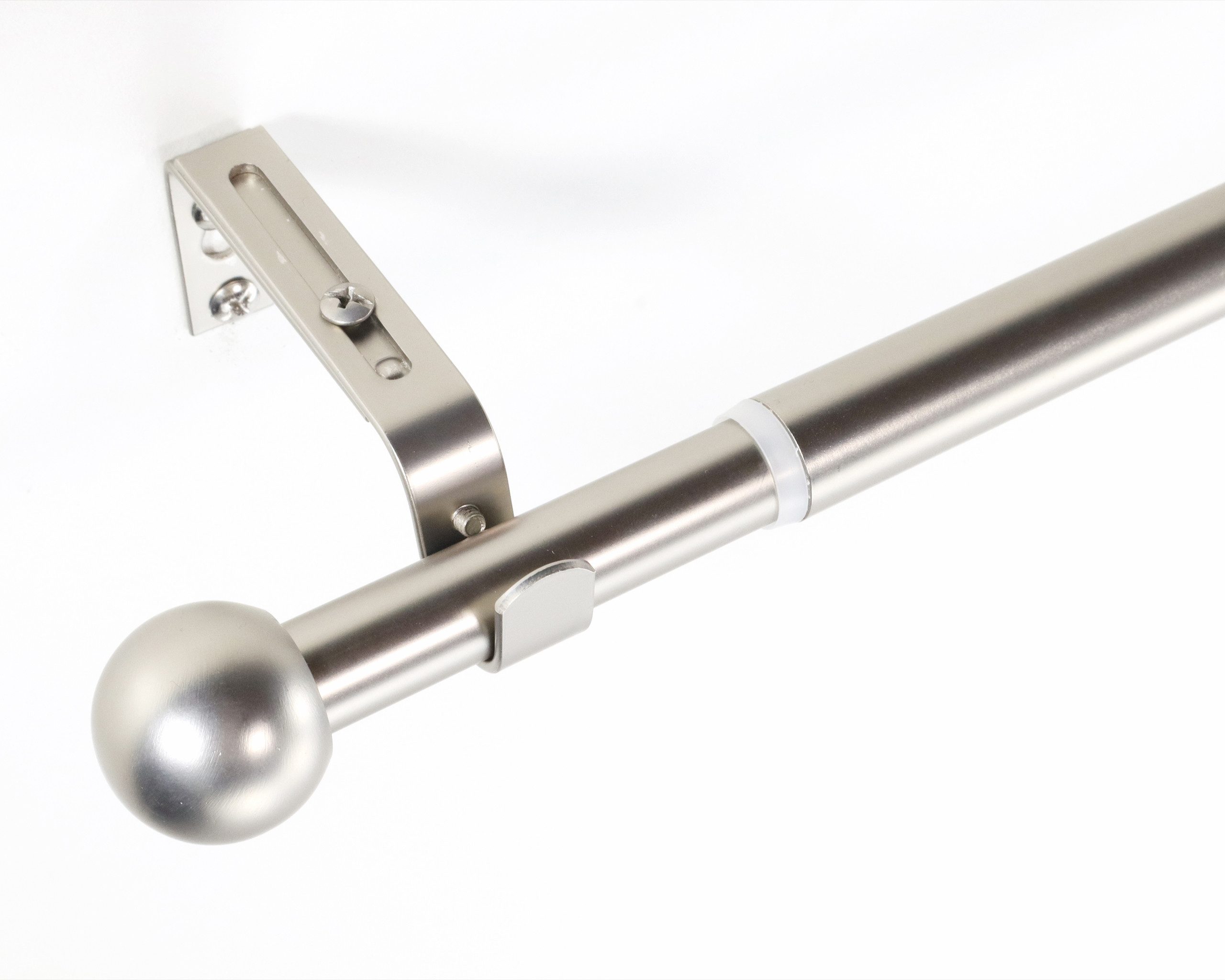 Deco-Raum Gardinenstange Flexa Stilgarnitur Set ausziehbar, Ø 19 mm, 1-läufig, ausziehbar, Wandmontage, verschraubt, Metall, perfekt für Dekoschals Gardinen – Bild 4 von 5