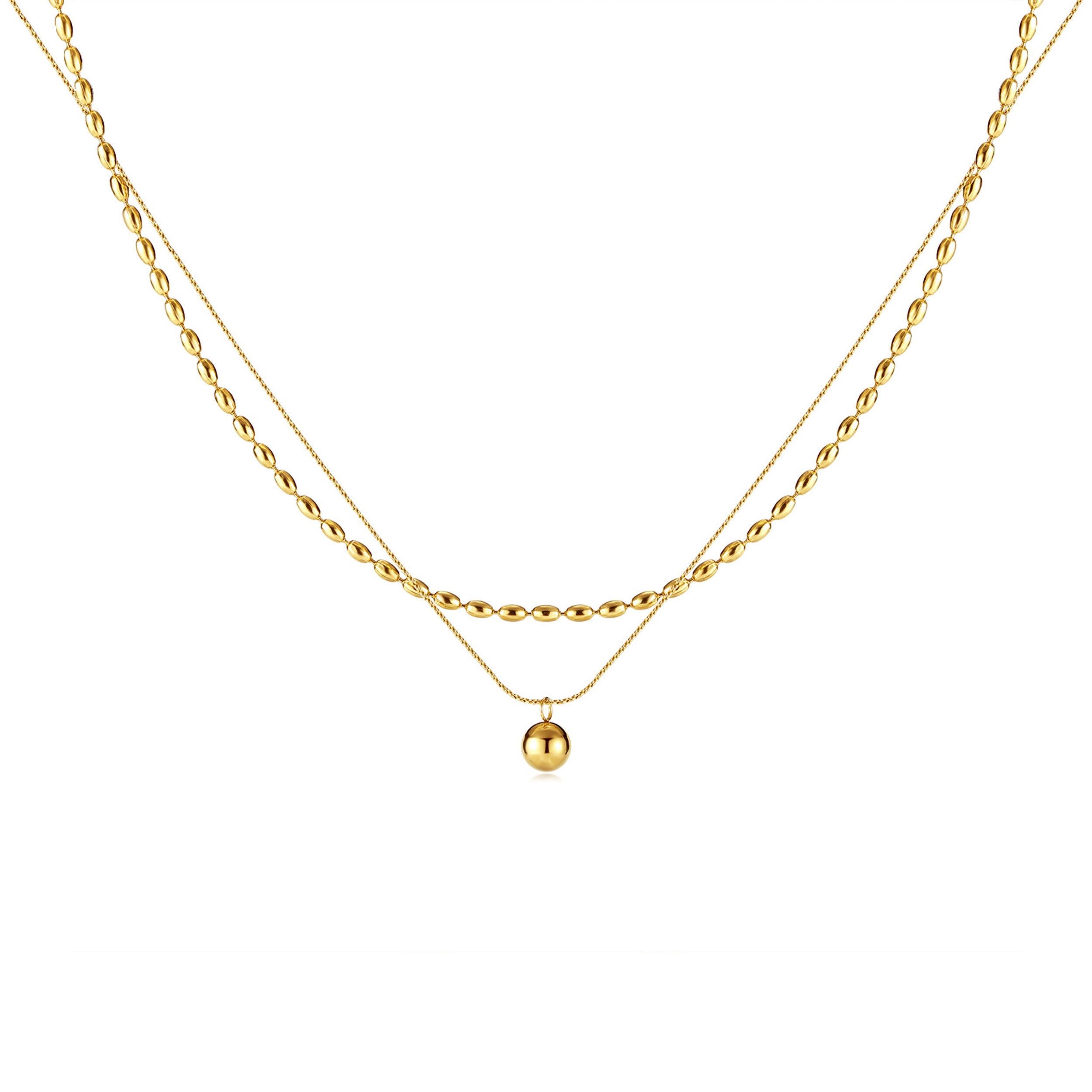RAIKOU Gliederkette ROUND BALL DOUBLE-LAYER Edelstahl günstig online kaufen