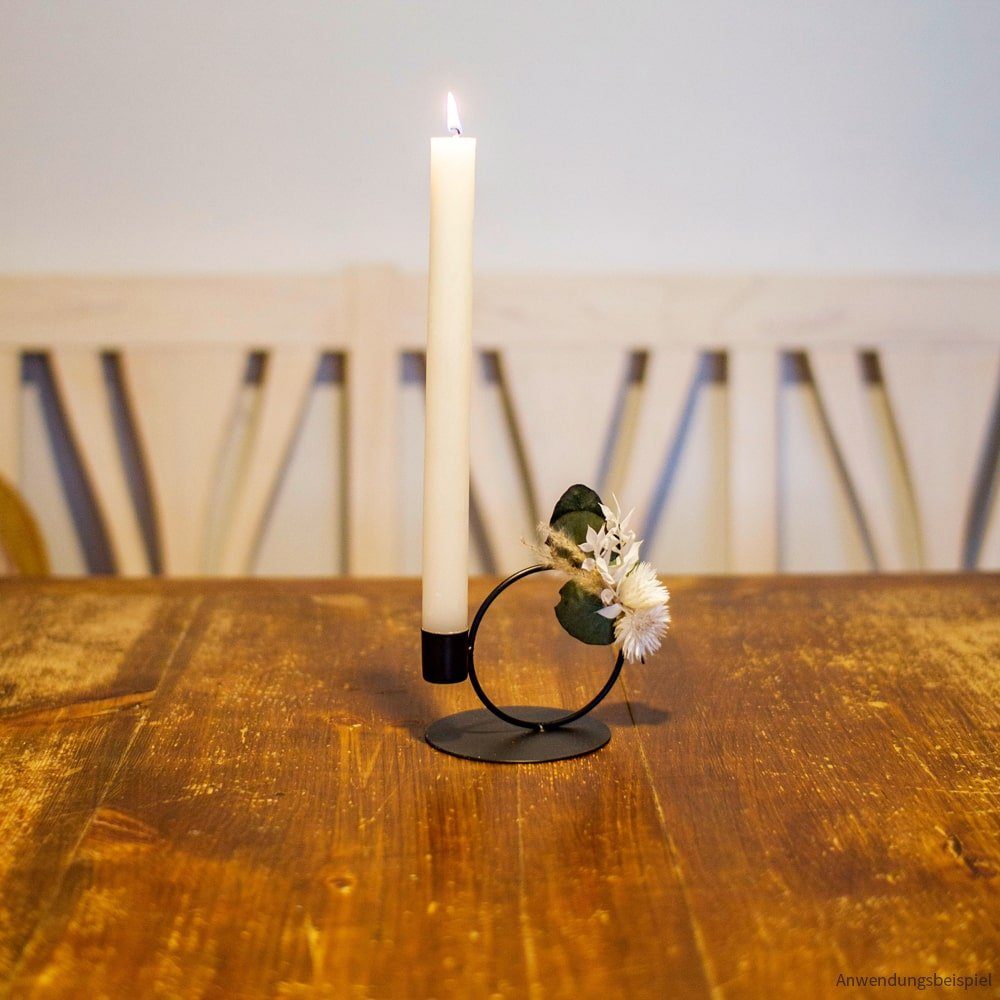 Kerzenhalter Metall cm matches21 HOME Ø 9 schwarz Ring Kerzenständer & HOBBY DIY Leuchter
