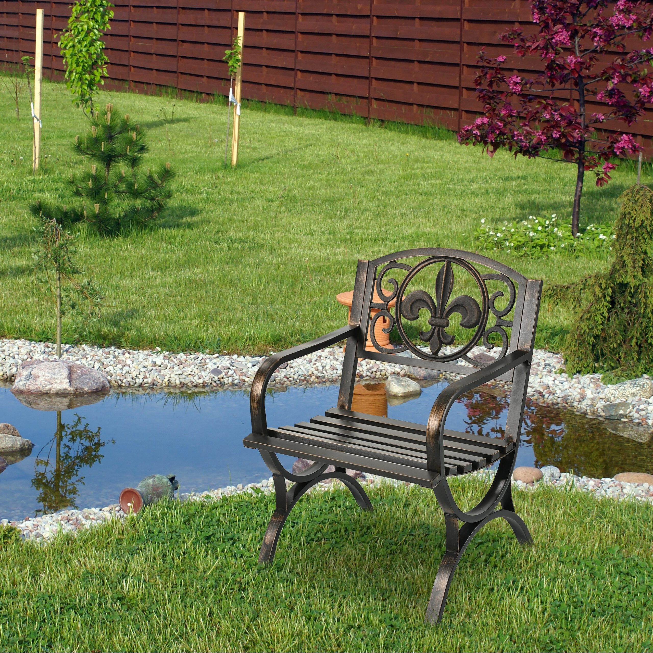 relaxdays Gartenstuhl Antiker Gartenstuhl aus Metall (1 St) – Bild 2 von 5
