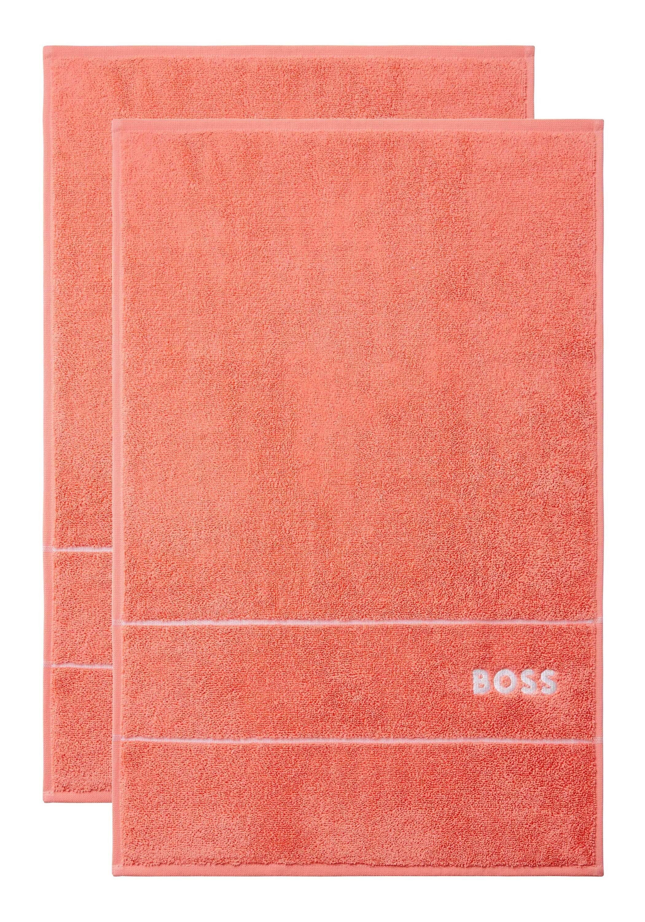 Hugo Boss Home Gästehandtücher PLAIN (2tlg), 100% Baumwolle, mit modernem Design SORBETN