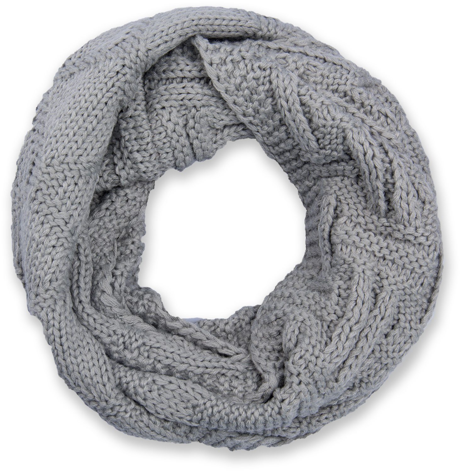 Strickschal Strick Loop mit Gitter und Rippenmuster