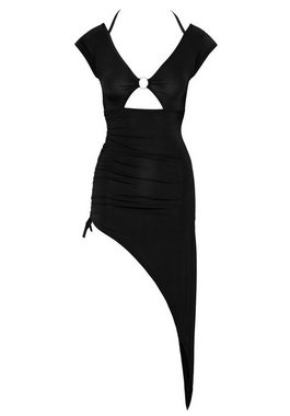 Cottelli Collection Minikleid Schräg geschnittenes Kleid - schwarz