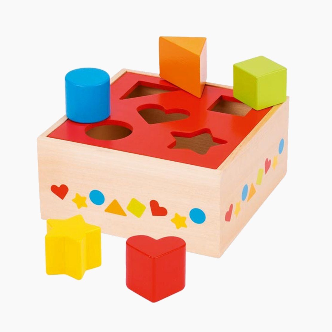 goki Steckpuzzle Sortier Box, 5 Puzzleteile, Die Kinder beschäftigen sich spielerisch mit Formen und Flächen