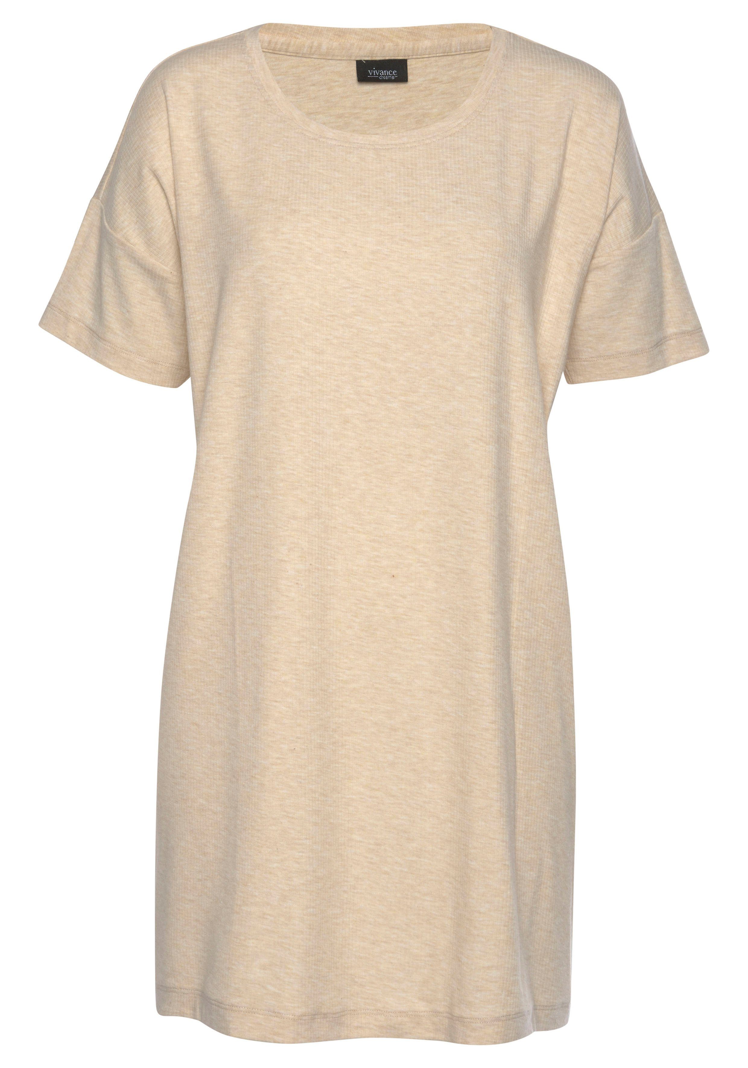 Vivance Dreams Bigshirt in weicher Ripp-Qualität günstig online kaufen