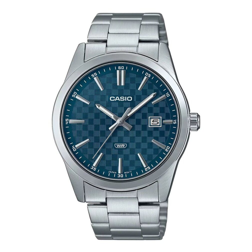 CASIO Luxusuhr Herrenuhr DATE CARBON LOOK DIAL - PETROL BLUE (41 mm)