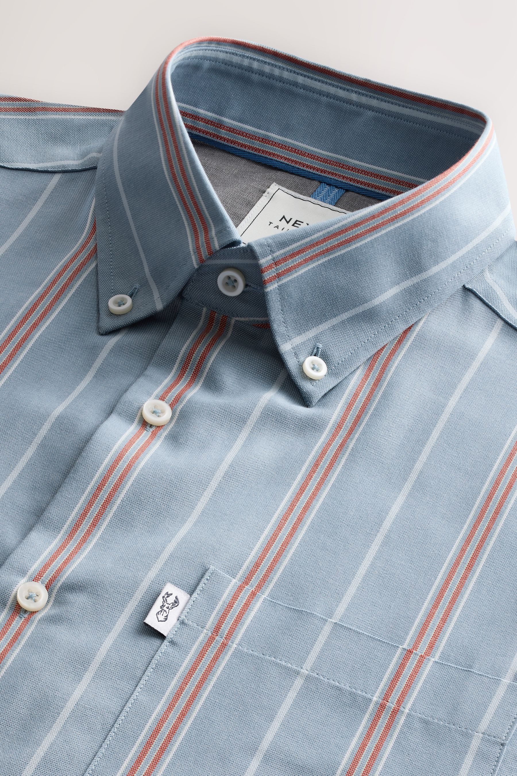 Next Kurzarmhemd Bügelleichtes Oxford-Hemd mit Button-down-Kragen günstig online kaufen