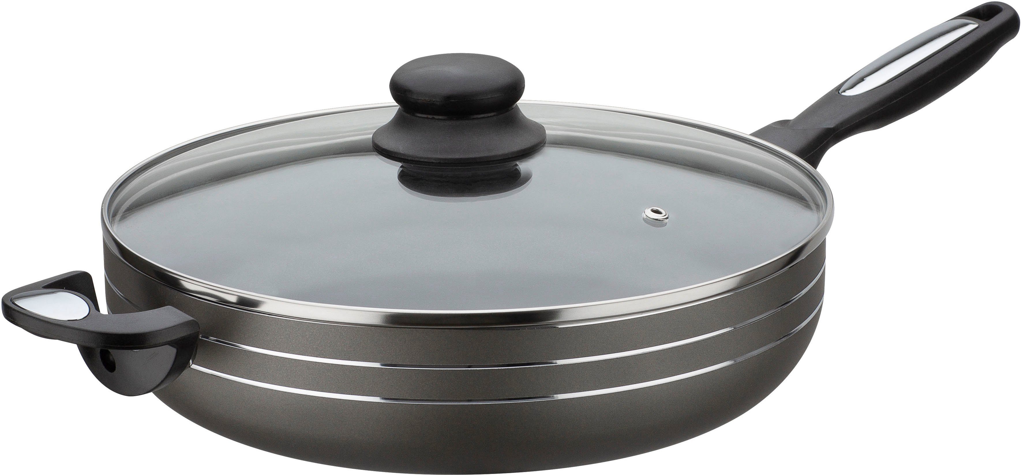 GSW Schmorpfanne Bratmeister, Aluminium, mehrfache, pflegeleichte Antihaft-Versiegelung, Ø 28 cm
