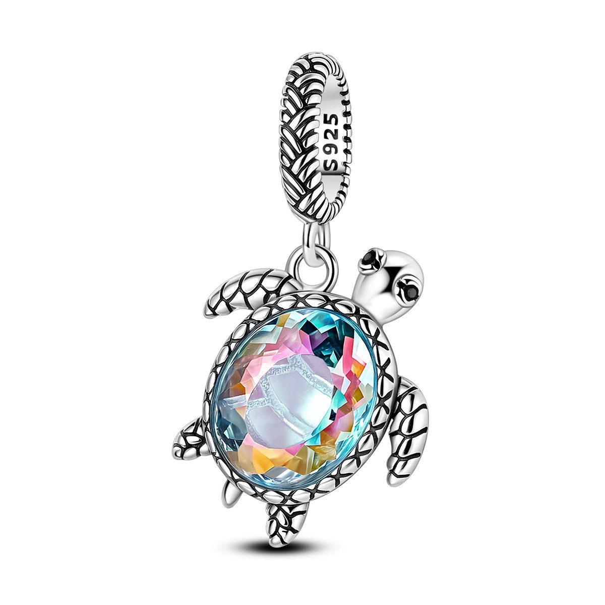 PANDACHARMS Bead Perlmuttfarbene Wasserschildkröte Charm Anhänger, 925er Silber