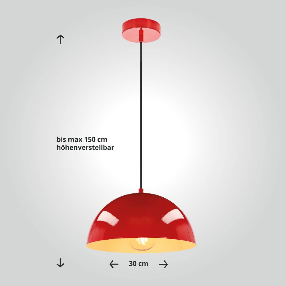 LED Universum Pendelleuchte "Jada" rot, 40W, Höhenverstellbar günstig online kaufen