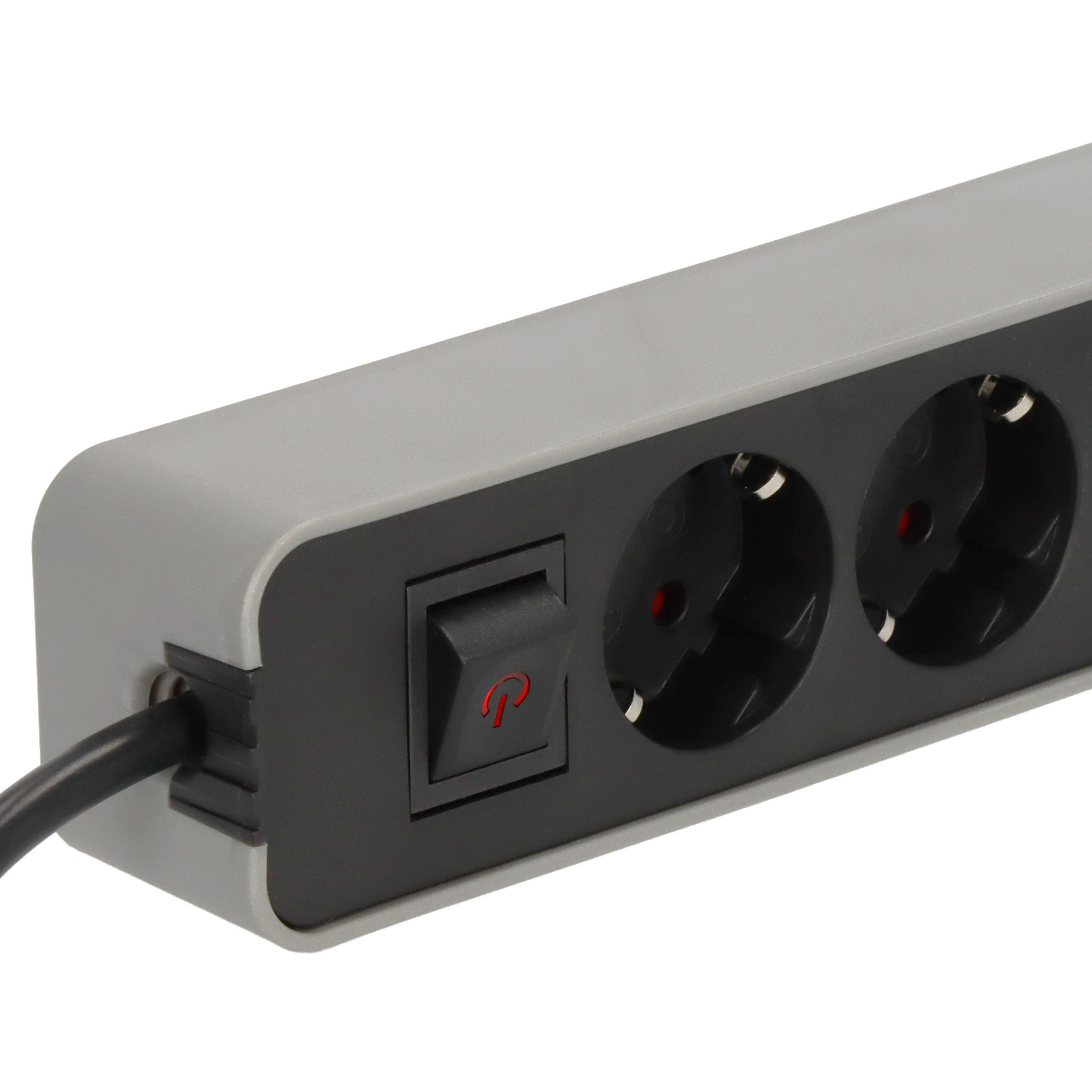 Brennenstuhl Steckdosenleiste 4-fach mit Schalter, Flachstecker und 1,4m Kabel Steckdosenleiste 4-fach (Kabellänge 1.4 m)