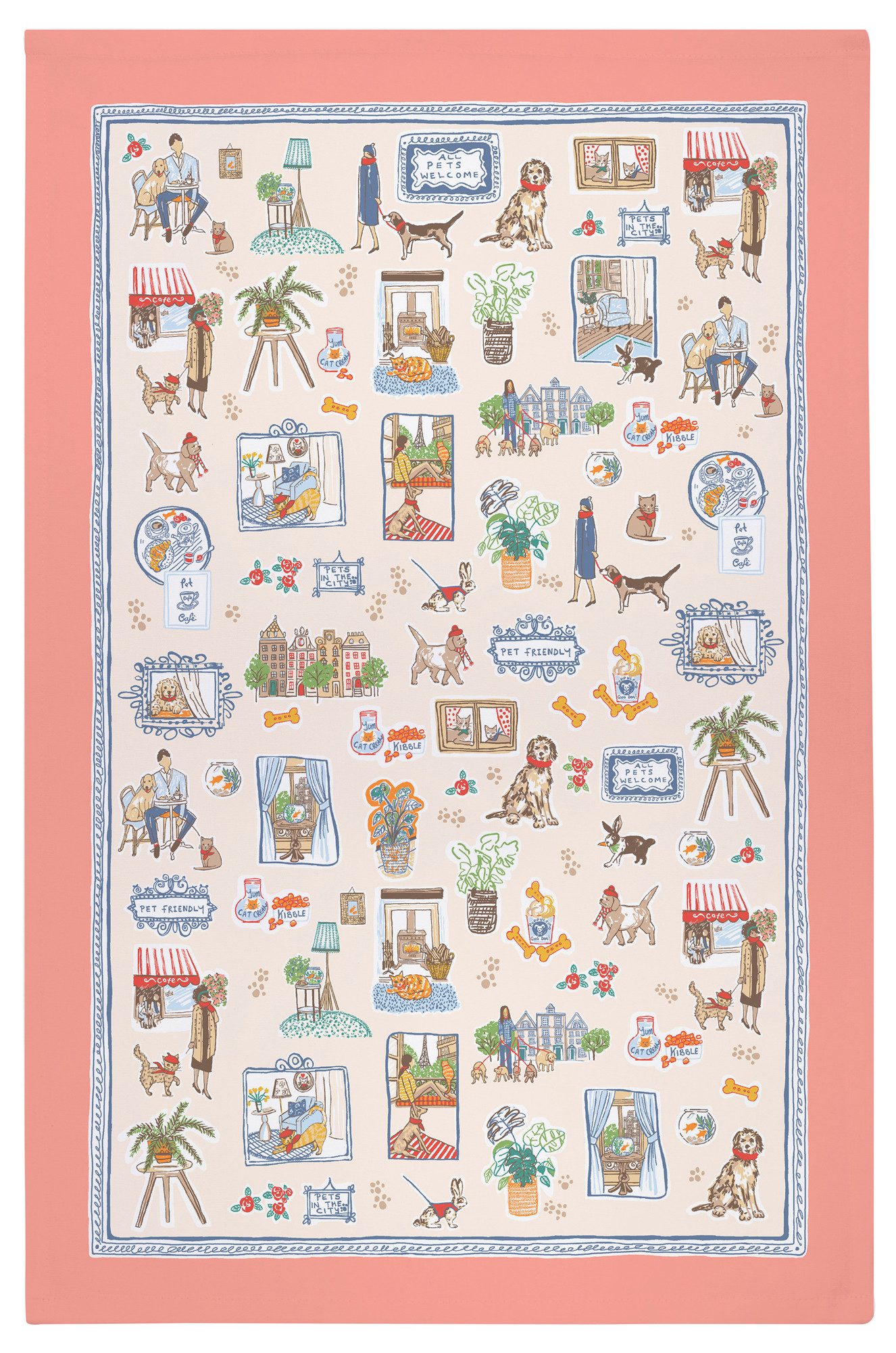 Ulster Weavers Geschirrtuch Pets In the City, (Set, 1-tlg., 1-teilig), 100% Baumwolle 48x74cm Küchentuch