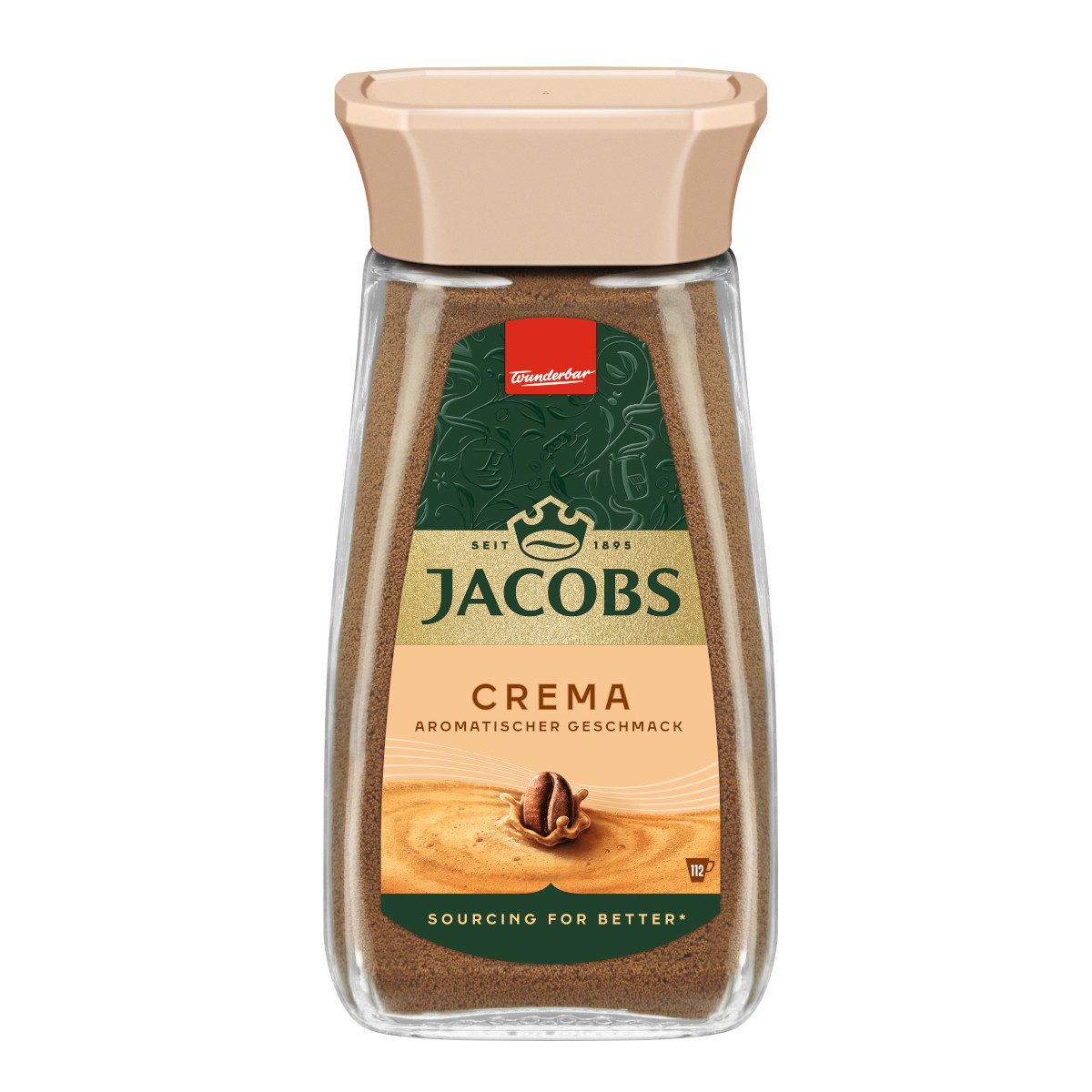 JACOBS Kaffee, Jacobs Gold Kaffee Crema Löslicher Kaffee aromatischer Geschmack 200g