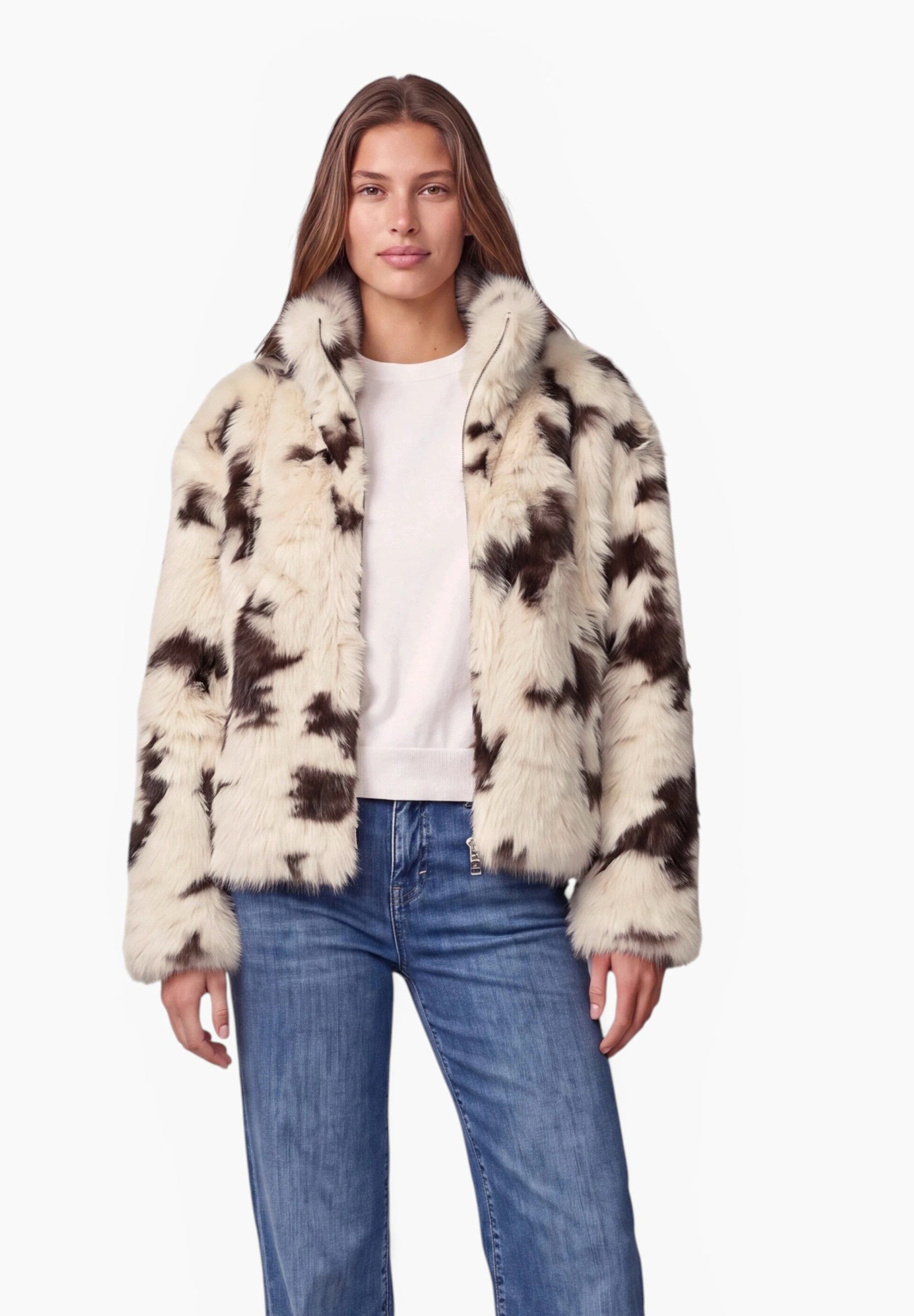 STREET ONE STUDIO Fellimitatjacke mit Stehkragen