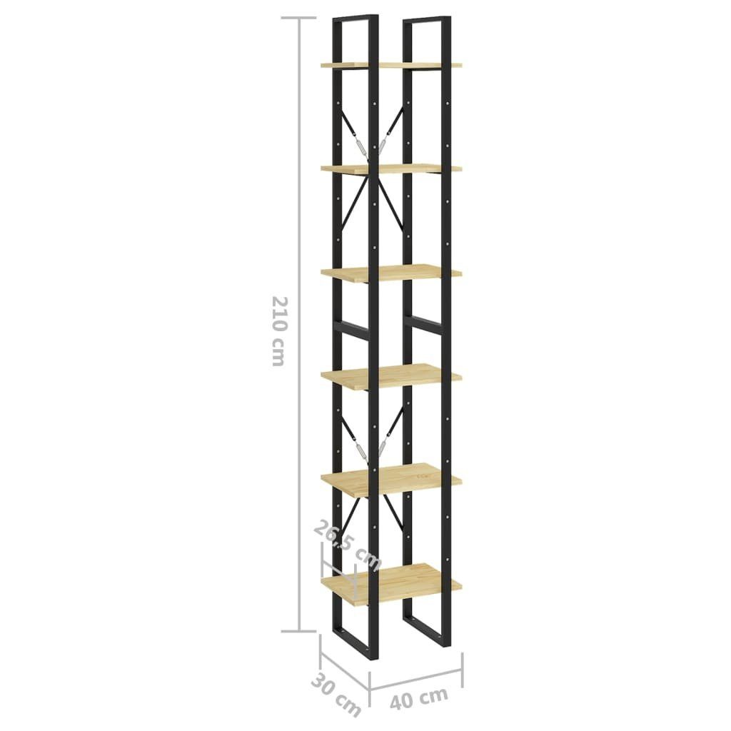 Massivholz Hoch furnicato Bücherregal Kiefer Standregal 40x30x210 cm