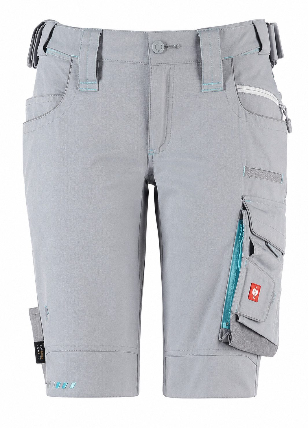 Engelbert Strauss Shorts Damen Arbeitsshorts e.s. motion 2020 Grau (platin) – Workwear-Short Flexbelt-Bund