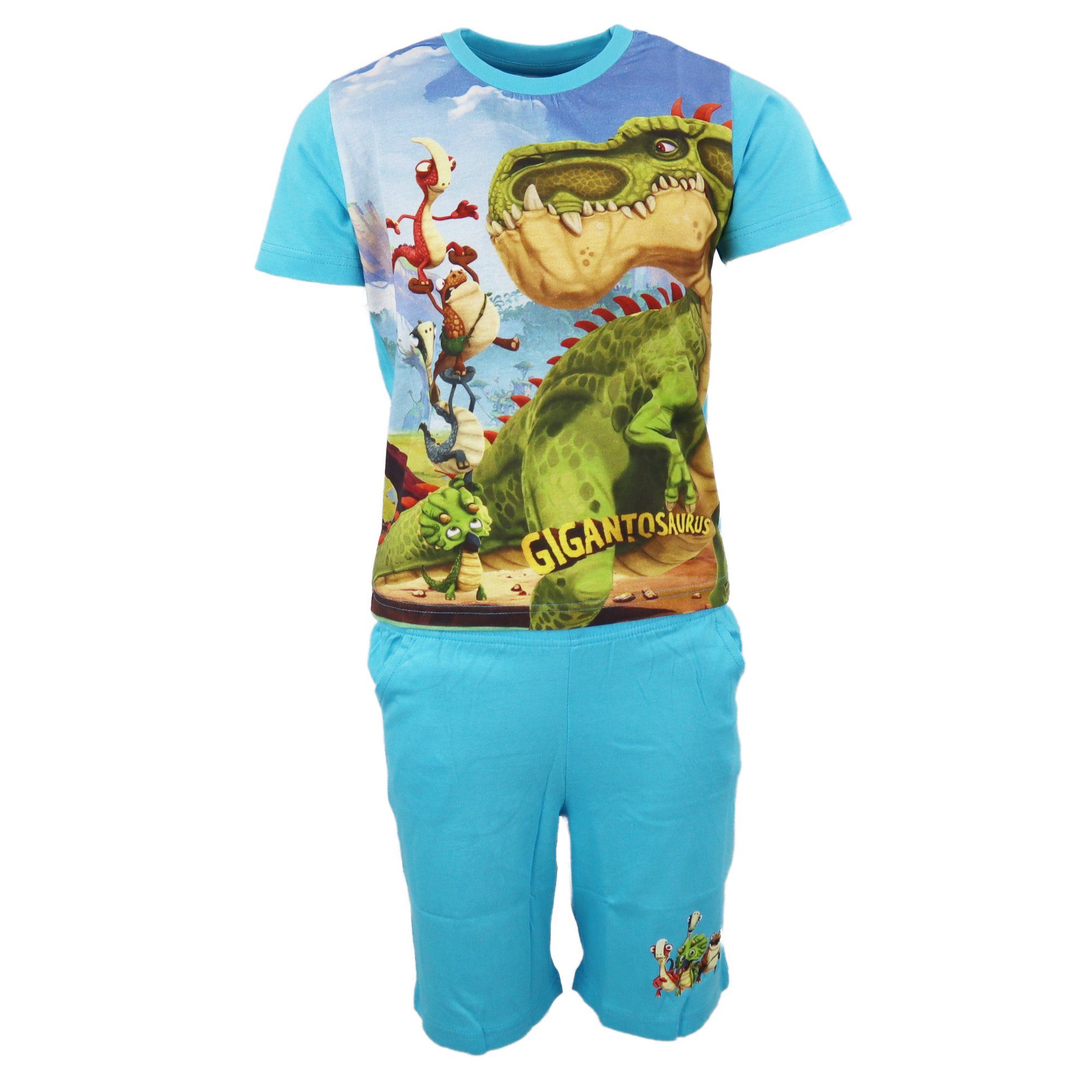 Cyber Group Studios Schlafanzug Gigantosaurus Kinder Jungen Pyjama Gr. 98 bis 128 - 100% Baumwolle Hellblau | Pyjamas