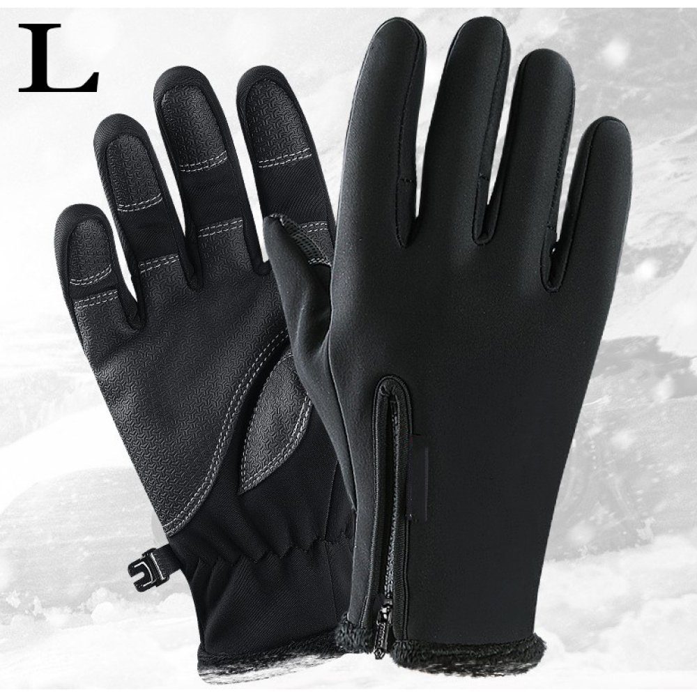 Lubgitsr Fleecehandschuhe Winter Thermo-Handschuhe Herren Damen Touchscreen Anti-Rutsch Stil 1