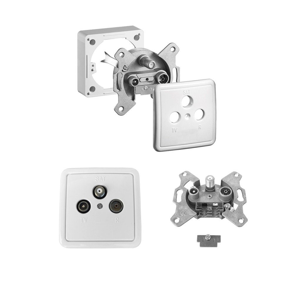 ARLI Kabelzubehör HD Satdose Antennedose 3 fach Stichdose Enddose Aufputz Unterputz, (1-tlg)