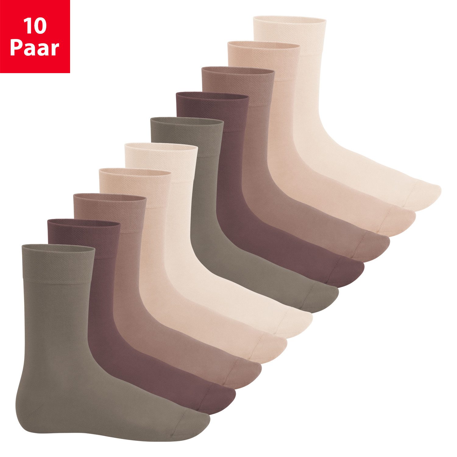 Basicsocken EVERYDAY! 10 PAAR Damen Herren Socken mit Baumwolle Basic Socken