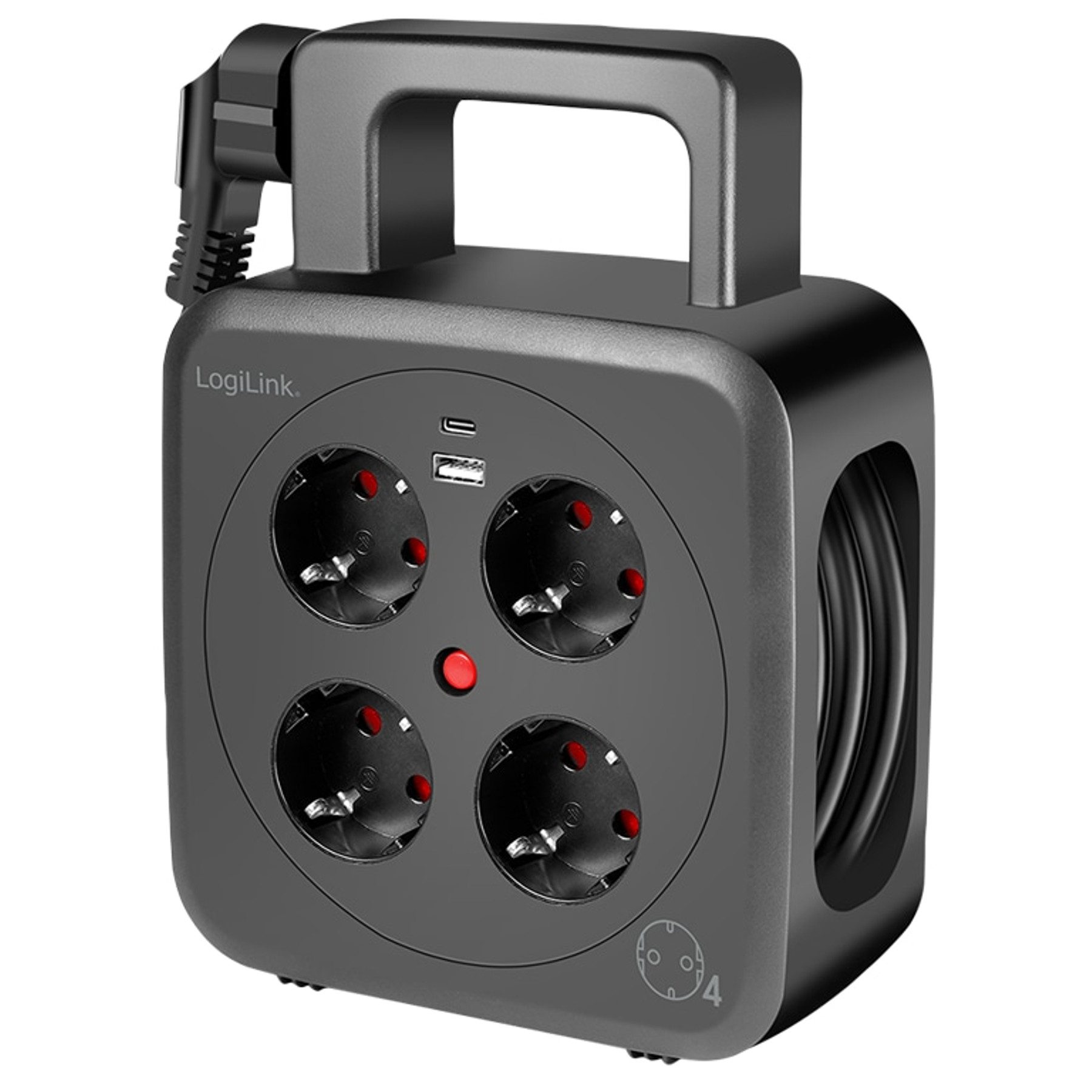 LogiLink LOGILINK Kabeltrommel LPS504, 4-fach, 1x günstig online kaufen