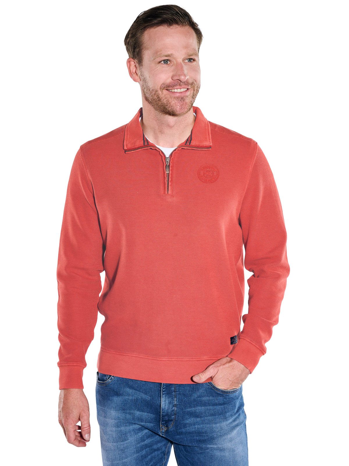 Engbers Sweatshirt Herren Sweatshirt Stehbund, Dunkelorange