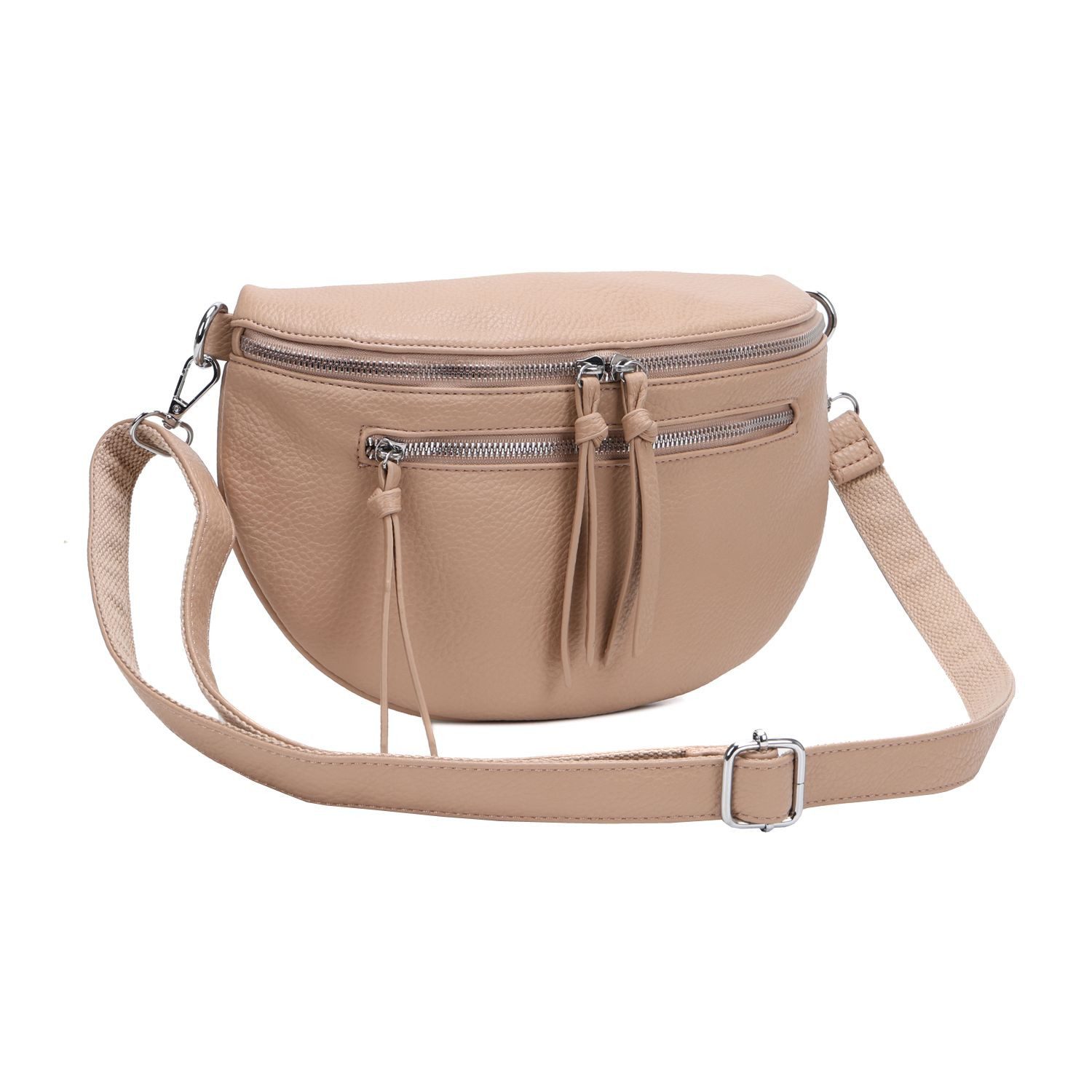 ITALYSHOP24 Schultertasche DAMEN TASCHE Crossbody Gürteltasche Umhängetasche CrossOver Bodybag, Handytasche Brusttasche Hüfttasche Bauchtasche Leder Optik Reise