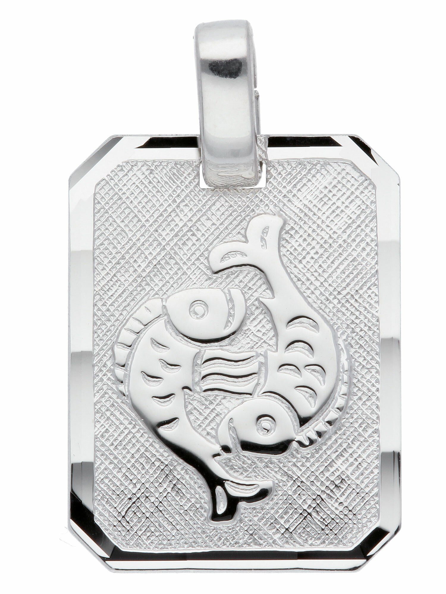 Adelia´s Kettenanhänger 925 Silber Sternzeichen Anhänger Fisch,  Silberschmuck für Damen & Herren, Maße - Breite 12 mm - Höhe 14,9 mm