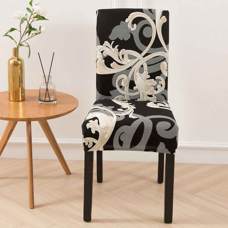 Stuhlhusse Floral Geometrische Bankett Stuhl Abdeckung, für Esszimmer Party Dekor, Sunicol, Endurable, Stretch